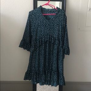 Polka dot green dress